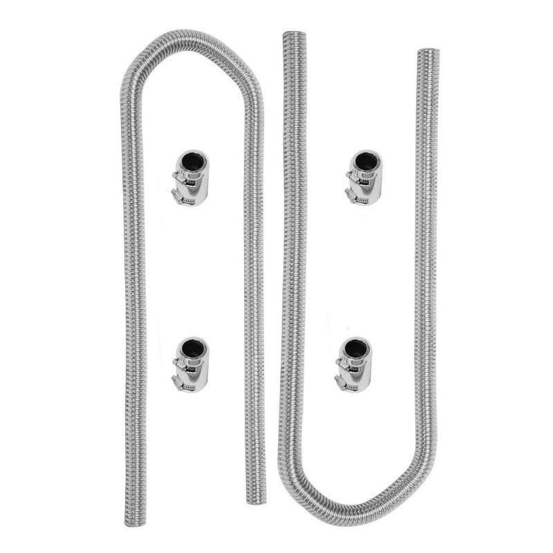 SUPERFASTRACING 44" Chrome Stainless Steel Flexible Universal Heater Hose Kit w/Polished Cap - Image 2